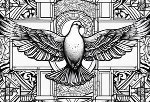 Something biblical quote, and gel, dove, crosses tattoo idea