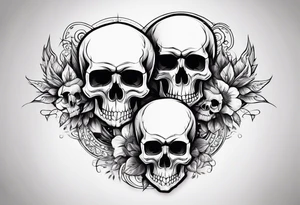 skulls and fire tattoo idea