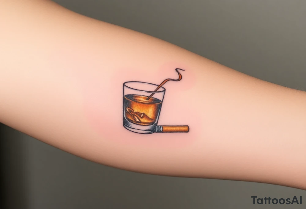Shot of whiskey and a cigarette tattoo idea