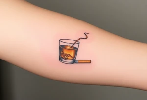 Shot of whiskey and a cigarette tattoo idea
