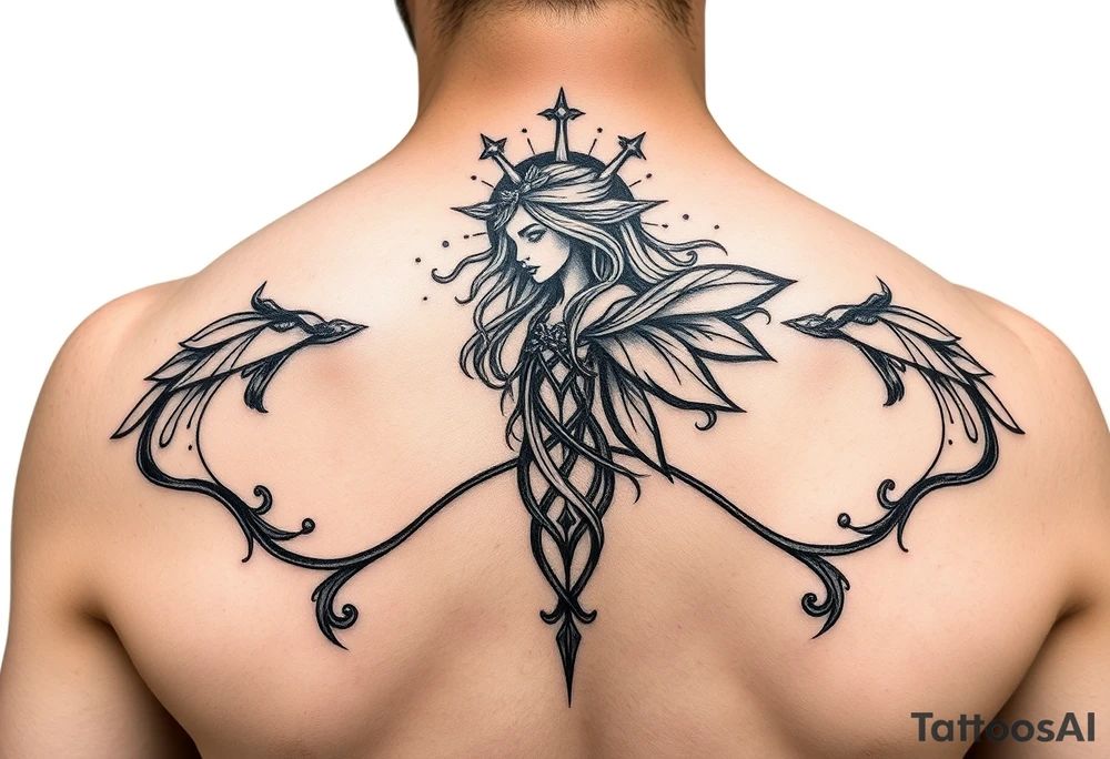 Aquarius theme mysterious elegant and feminine small tattoo idea