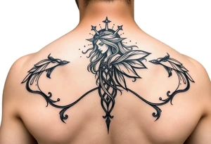 Aquarius theme mysterious elegant and feminine small tattoo idea