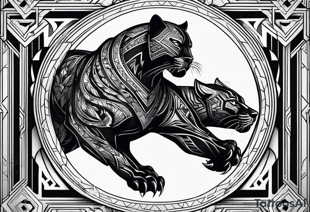 Black panther hell tattoo idea