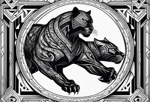 Black panther hell tattoo idea