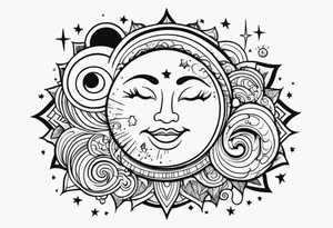 Moon and sun tattoo idea