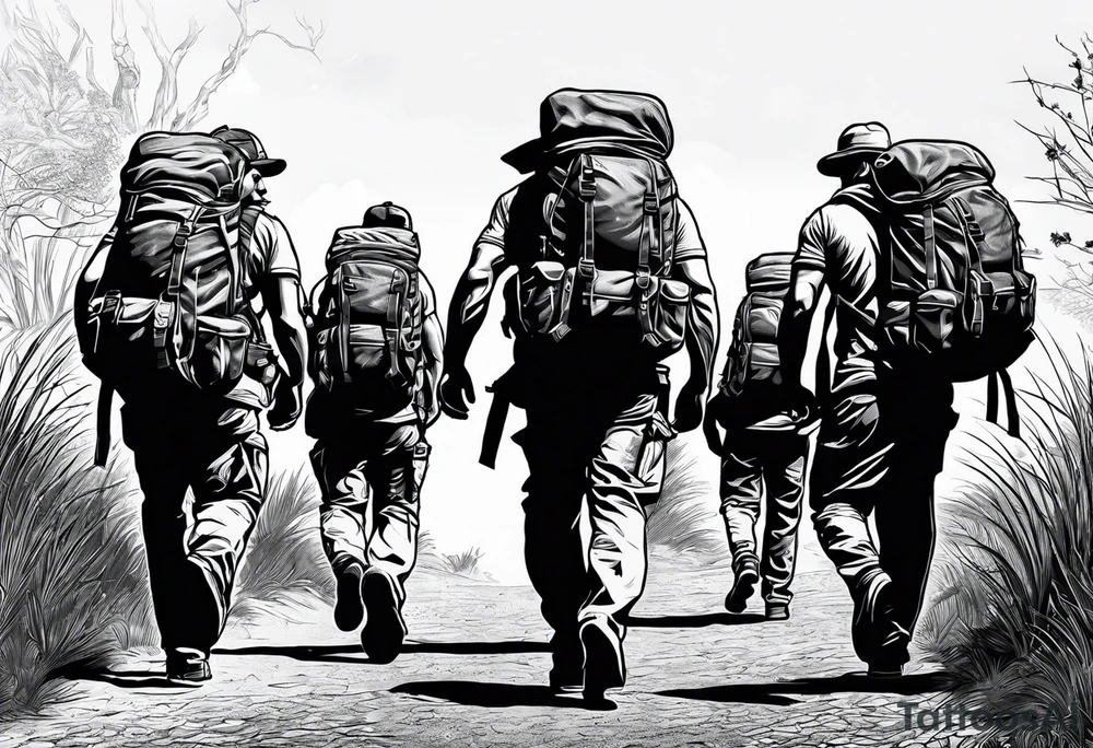 Rucking, brotherhood, shadows, fitness, GrowRuck tattoo idea