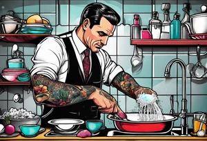 Don Draper washing dishes tattoo idea