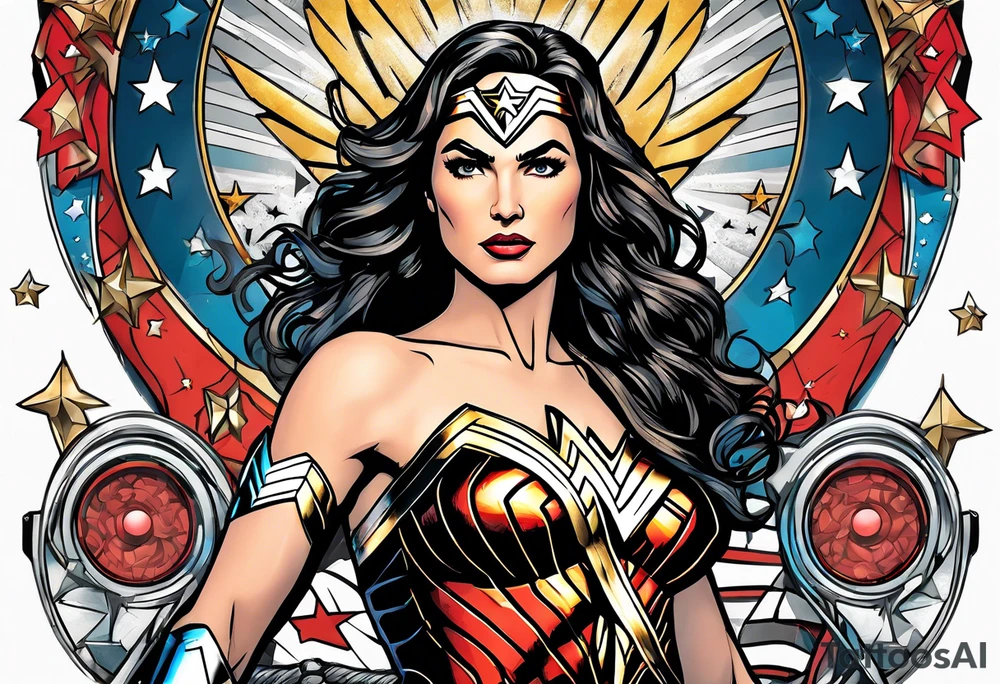 Wonder woman symbols tattoo idea