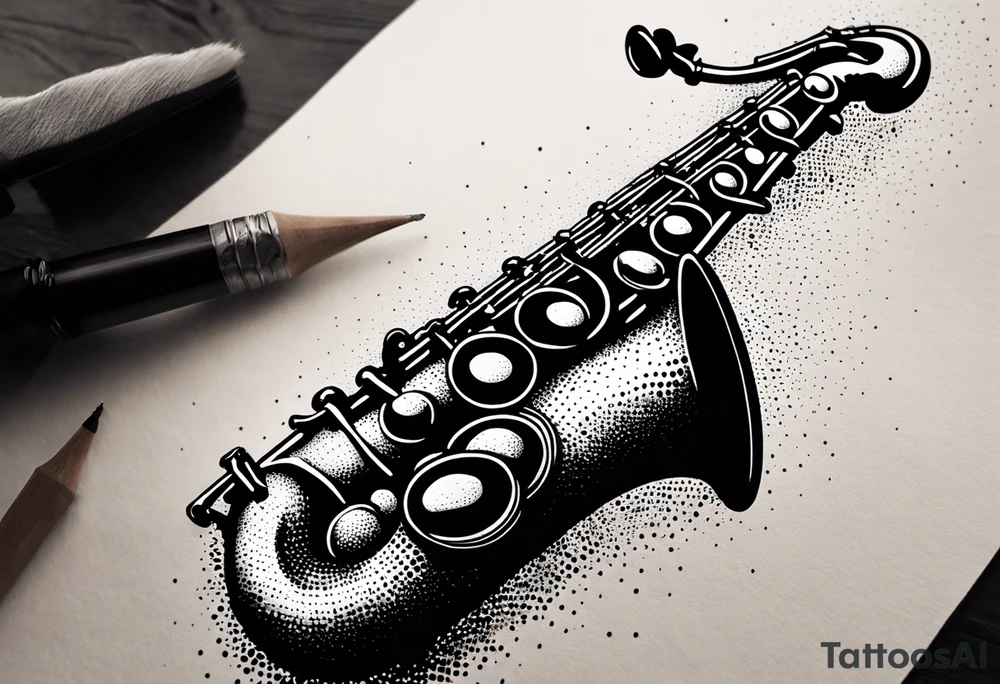 saxophone music tattoo idea
