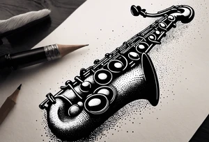 saxophone music tattoo idea
