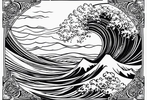 background wind or water with curved lines tattoo idea