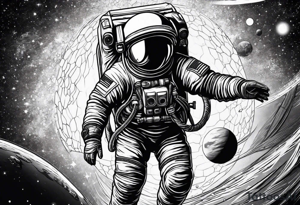 Astronaut in space tattoo idea