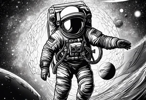 Astronaut in space tattoo idea