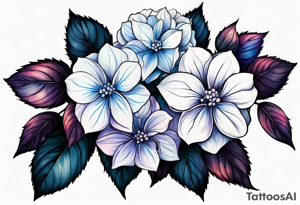 Hydrangea flowers tattoo idea
