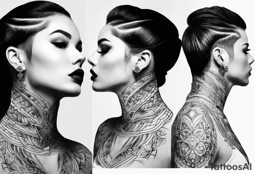 Full neck ice tattoo tattoo idea