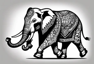Elephant roller skating tattoo idea