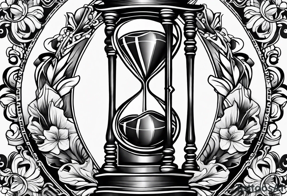 American traditional hourglass tattoo idea
