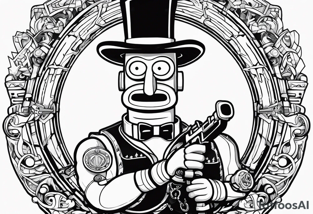 Futurama Bender Fry's that where he says fuck you tattoo idea