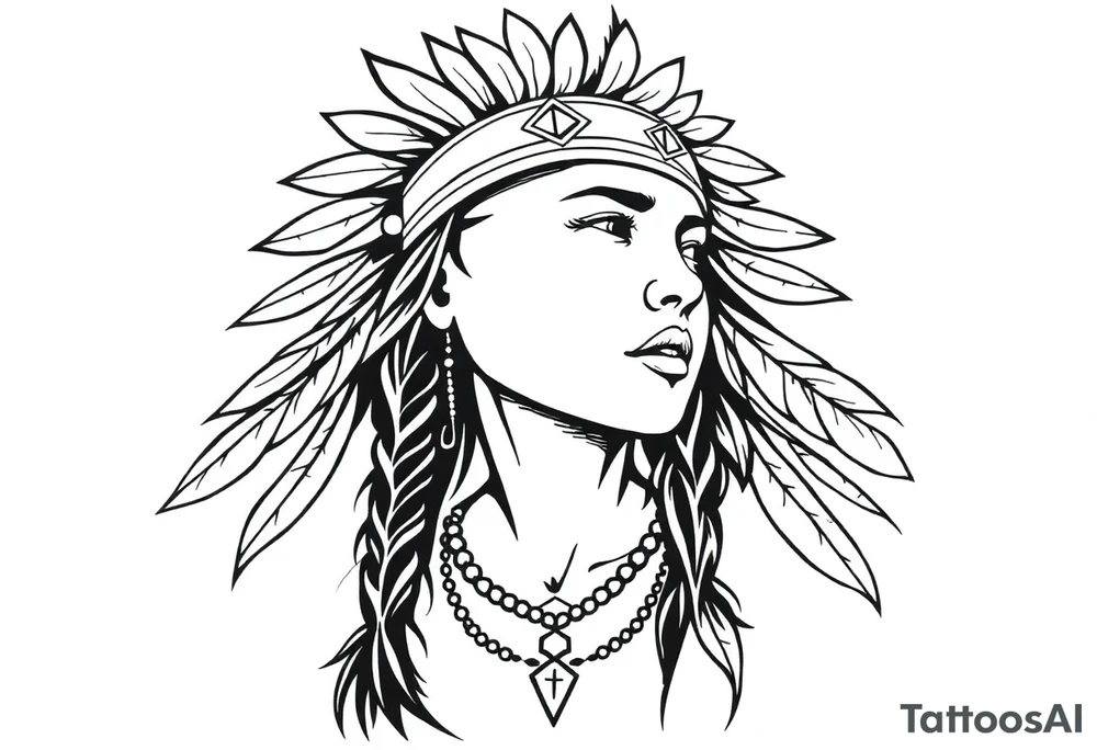 Native American female tattoo idea