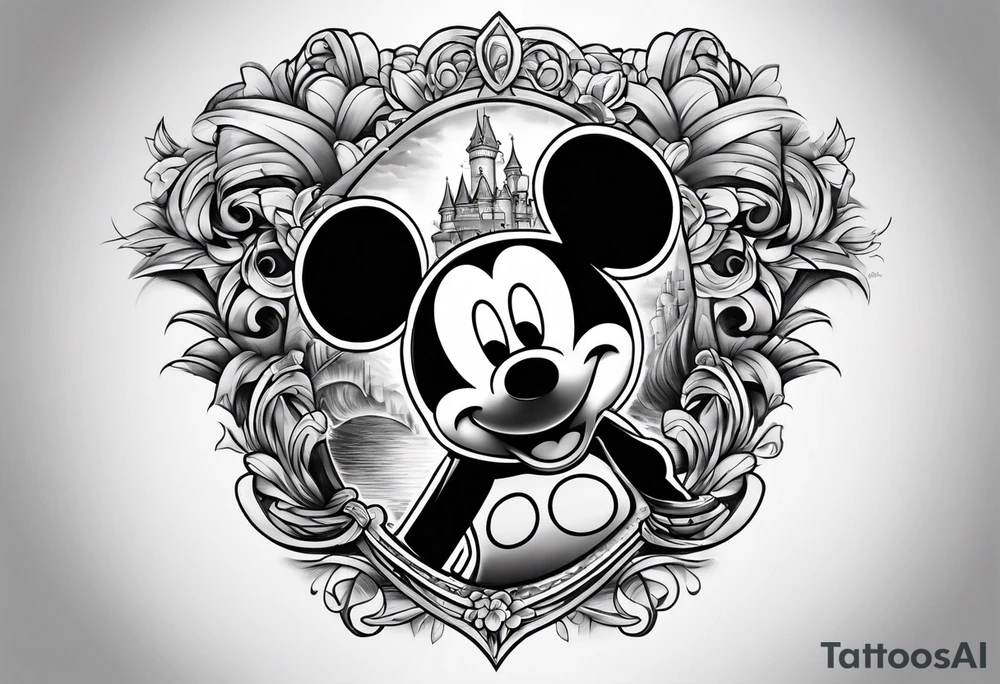 Mickey Mouse skateboarding tattoo idea