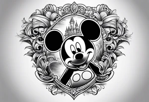 Mickey Mouse skateboarding tattoo idea