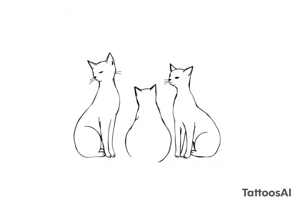 three cats tattoo idea