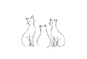 three cats tattoo idea