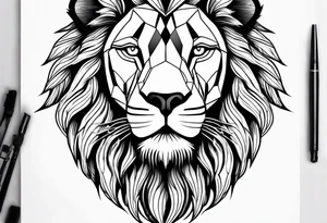 powerful majestic lion, close-up tattoo idea