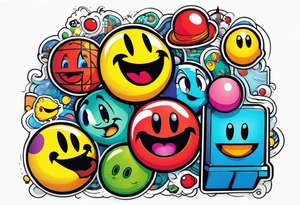 Sleeve containing Pac-Man, Marvin the Martian, Tetris games tattoo idea