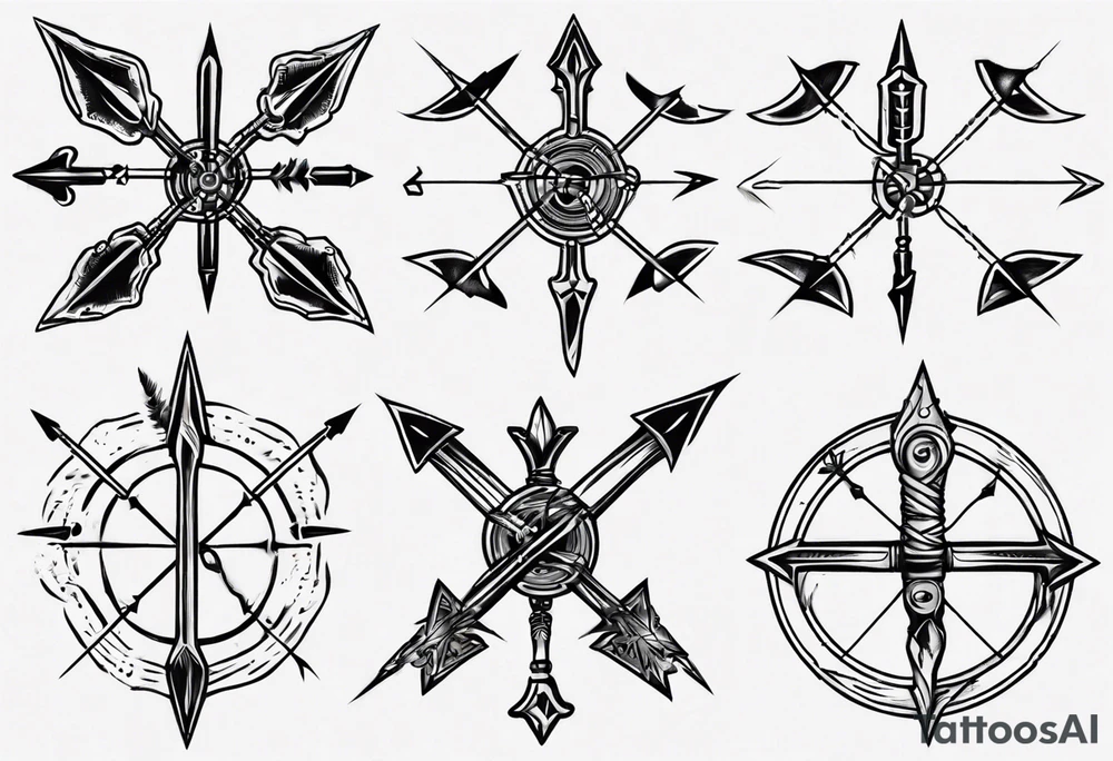 english long bow arrow tattoo idea