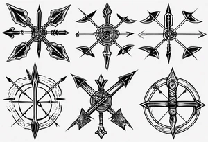 english long bow arrow tattoo idea