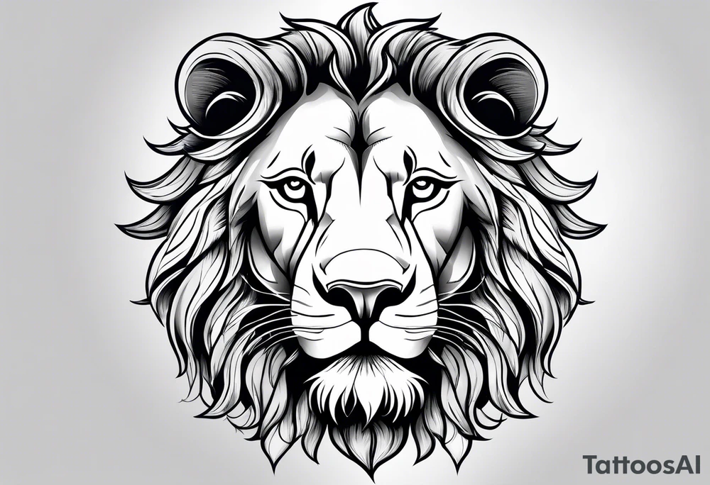 lion with mane tattoo idea