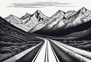 Long road to the mountains tattoo idea