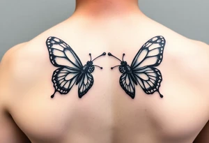 2 bloody butterflies tattoo idea