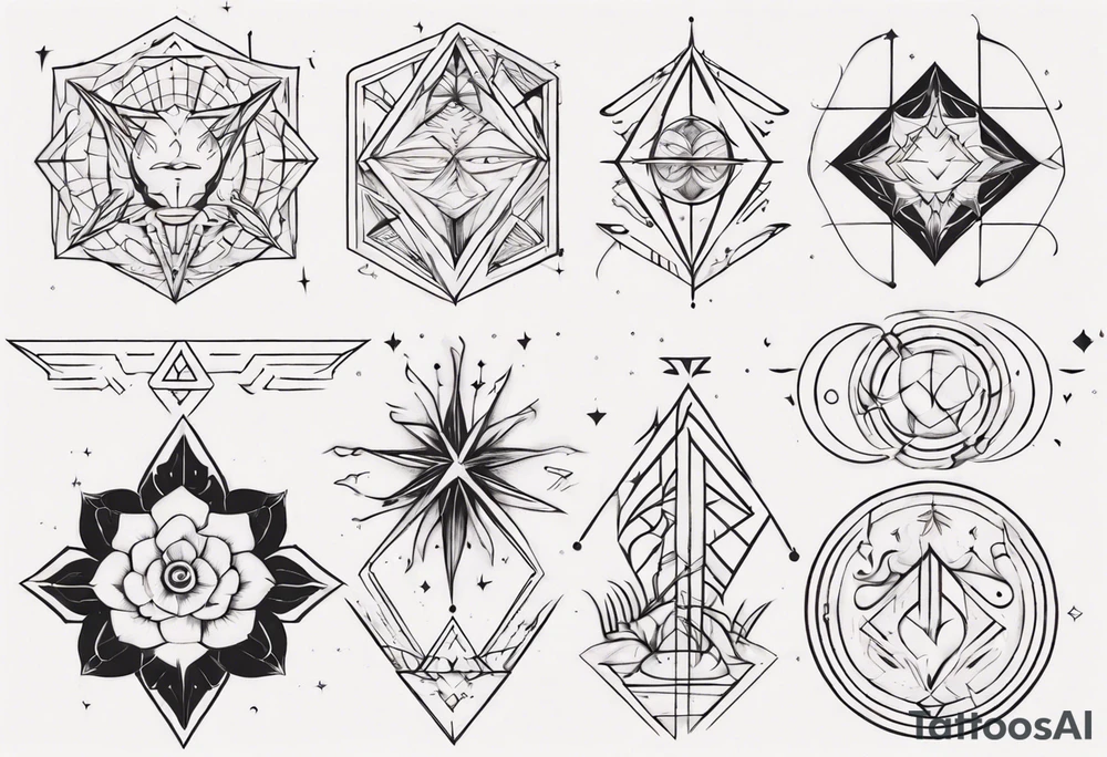 Minimalist Ornemental geometric tattoo idea