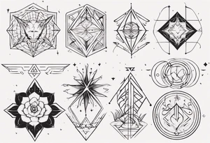 Minimalist Ornemental geometric tattoo idea