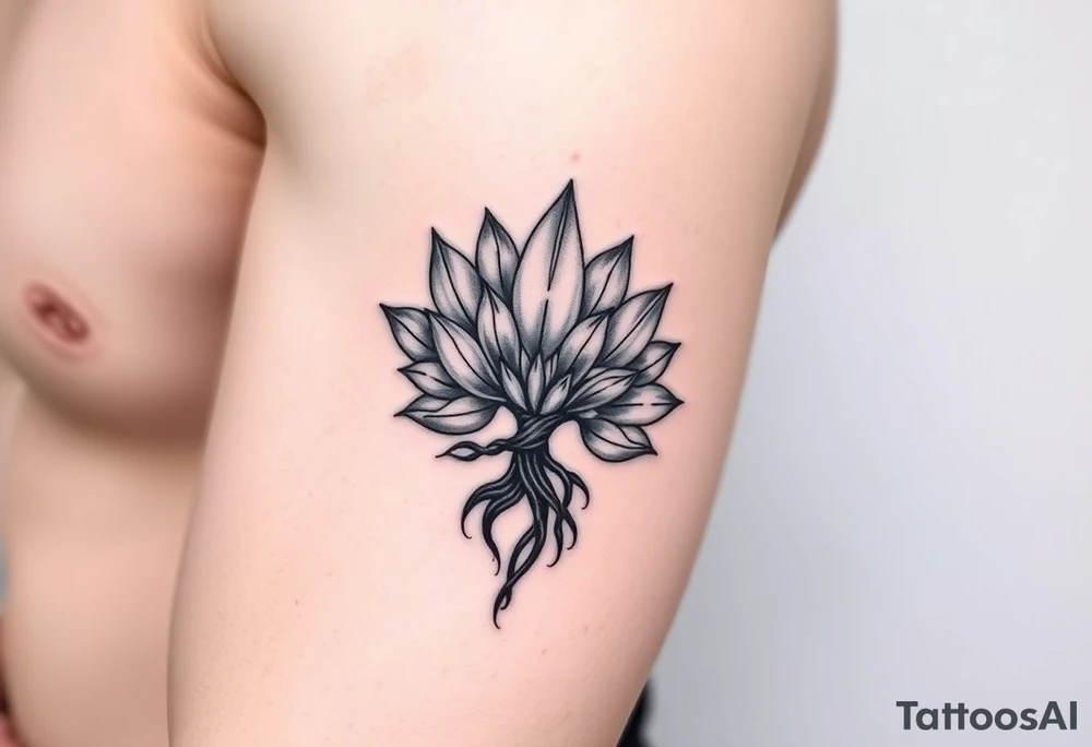 Lotus flower and tree of life tattoo idea