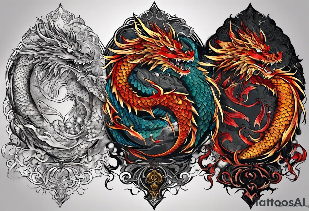 Semi muscular back tattoo that is inspired by the yakoza tattoos, don’t take the whole back, just the middle, and put a dragon in it tattoo idea