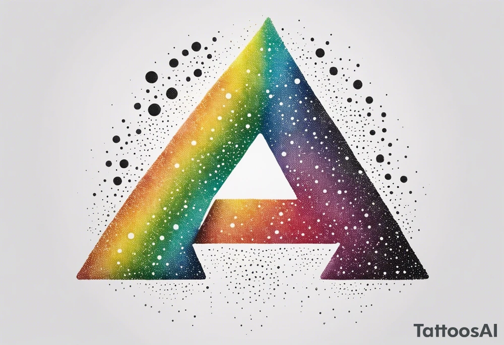 Stars and the number seven in rainbow colors tattoo idea