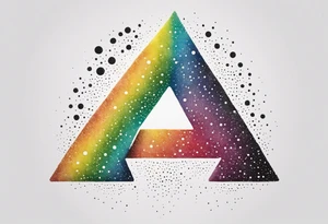 Stars and the number seven in rainbow colors tattoo idea