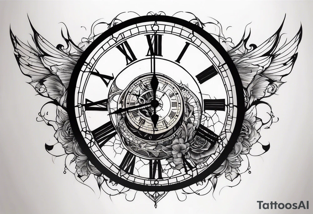 Clock thats cracked tattoo idea