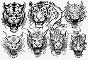 a game between tiger and dragon tattoo idea