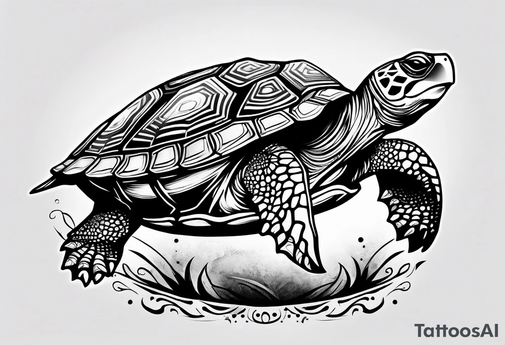 Turtle on top of arm tattoo idea