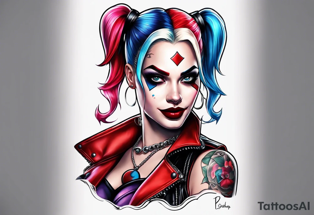 Pinup Harley Quinn tattoo idea