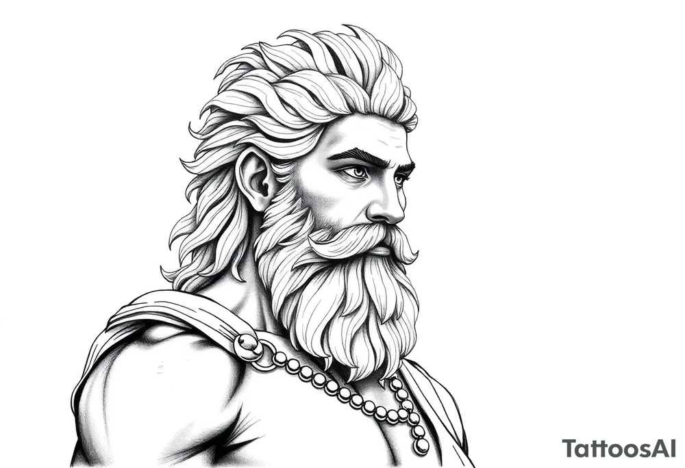 GREEK GOD LOOKING OVER HIS EMPIRE tattoo idea