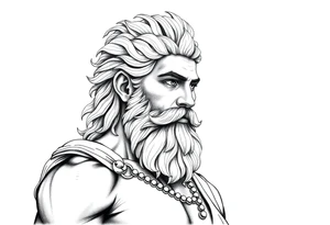 GREEK GOD LOOKING OVER HIS EMPIRE tattoo idea