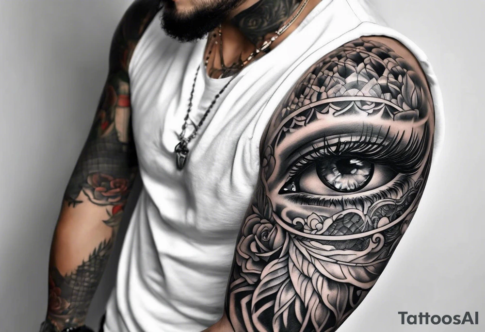 full sleeve tattoo from hand to shoulder on paper tattoo idea