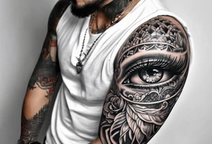full sleeve tattoo from hand to shoulder on paper tattoo idea