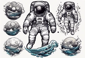 astronaut in the ocean tattoo idea