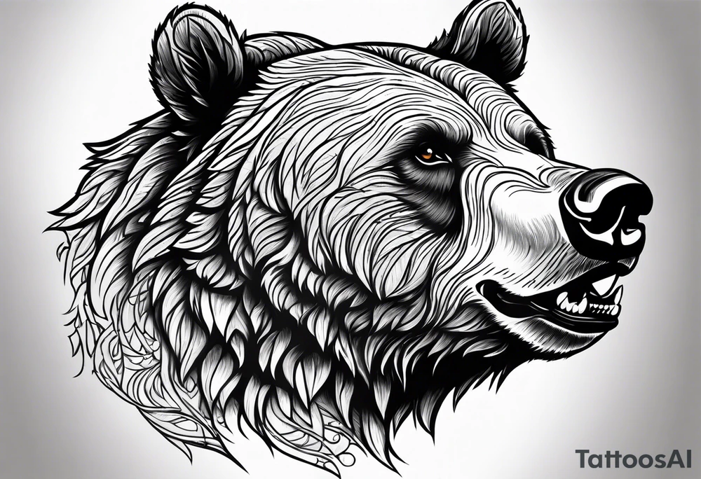 Strong Grizzly Bear tattoo idea